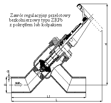 Wytwórnia Urządzeń Chłodniczych PZL-Dębica S.A.: zawór regulacyjny przelotowy bezkołnierzowy typu ZRPb z pokrętłem lub kołpakiem